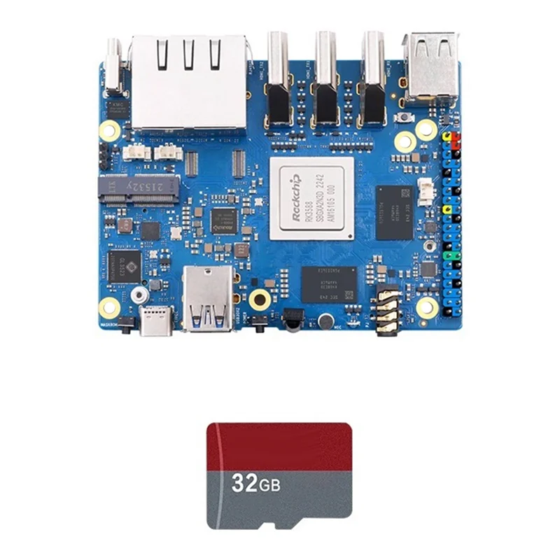 AB20-For Orange Pi 5 Plus Development Board 4G+32G Memory Card RK3588 64Bit 2.5G M.2 Slot Support 2230 Wi-Fi 6 BT Module