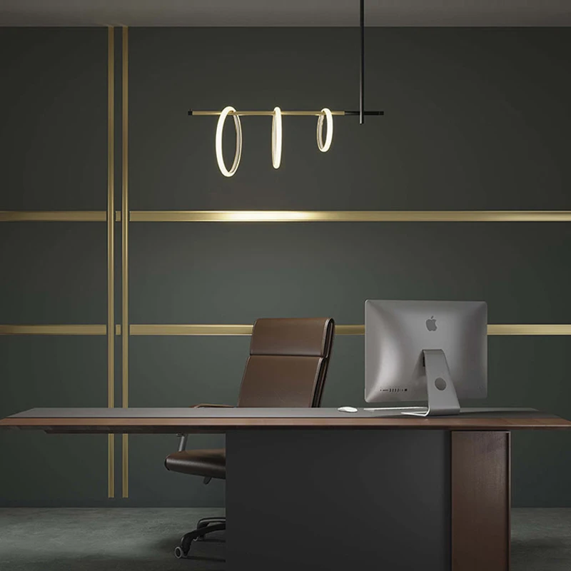 

MZISOSOD for Lucky Ring LED Postmodern Golden White Magnetic Hanging Lamp Suspension Light for Foyer Office Modern Interior