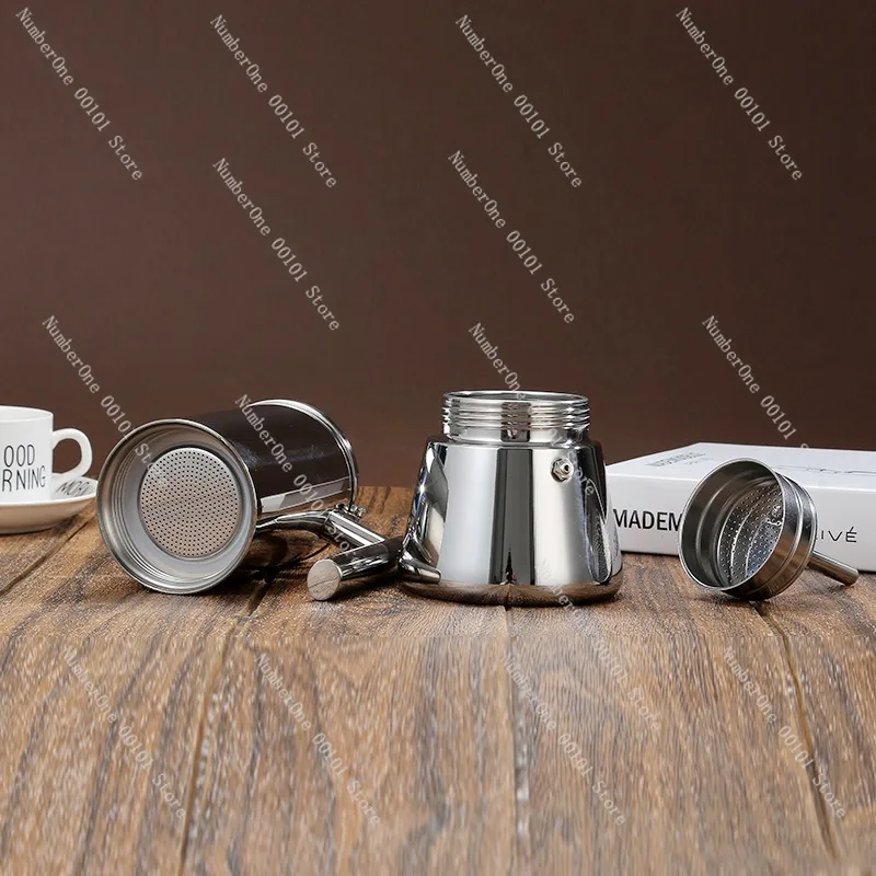 304 Stainless Steel Moka Pot Coffee Maker Induction Compatible Espresso Brewer Home Kitchen Use 2026 Italian Style Durable Food
