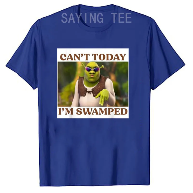 Funny Humour Design, Swamped Sarcastic Saying Quote T-Shirt Humorous Comics Graphic Tee Y2k Top Cool Short Sleeve Blouses Gifts