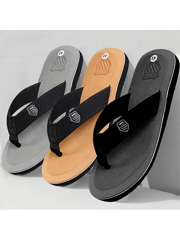 Men's Casual Flip Flops Fashion Beach Shoes Men Summer Non-Slip Flat Slides Mens Slippers Indoor House Shoes Man Male Slipper