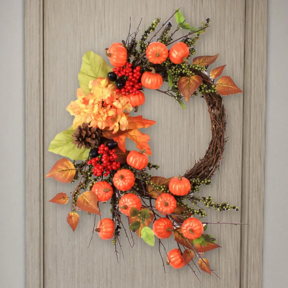 

Vibrant Fall Wreath Fall Wreath Vibrant Fall Harvest Wreath Mini Pumpkins Berries Ornamental Decor for Front Door Home