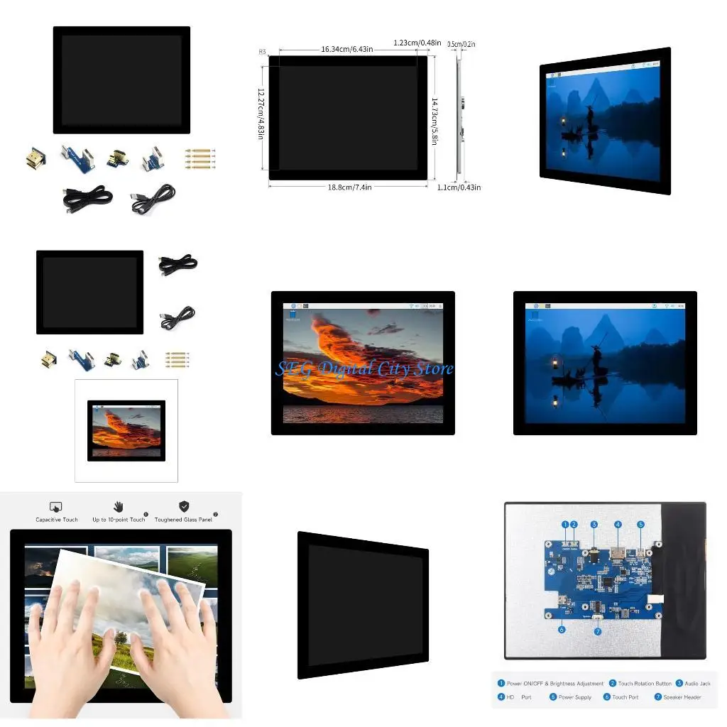 

U75B 8inches Display Screen Capacitive IPS Screen 768×1024 Glass Panel LCD