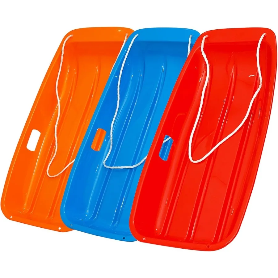 

's Snow Sled - Durable Cold-Resistant Toboggan with Reinforced Handles and Pull Rope Ideal for Ages 4+ - 35x17x4.5 Inches