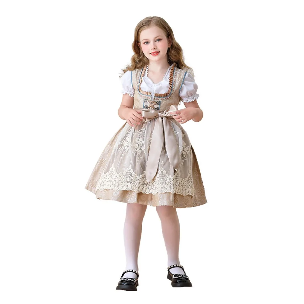 زي كرنفال للأطفال للفتيات - فستان تنكري للخادمة، مهرجان أكتوبر الألماني، مزرعة ميونيخ، طراز ريفي