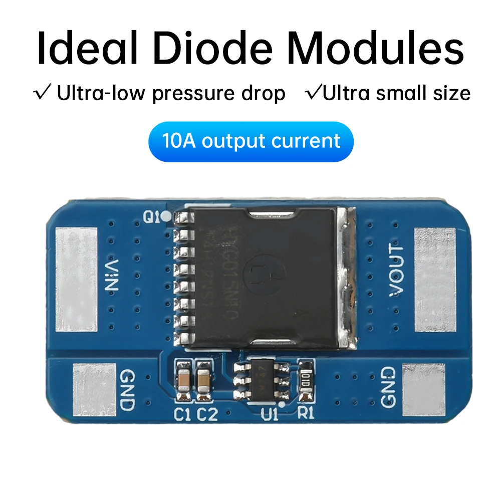 Mini Ideal Diode Module Anti-Backflooding Anti-Reverse Diode LM74700 Ideal Diode Rectifier Battery Protection Board 5-30V 10A
