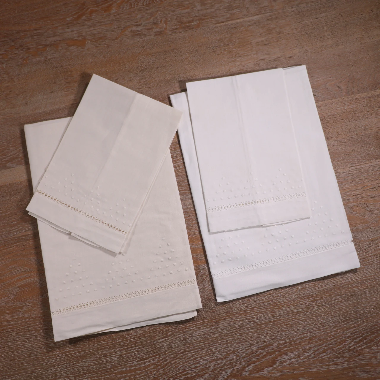 TL019 Ivory White 2PCS/1SET Ramie Cotton 28“x44\