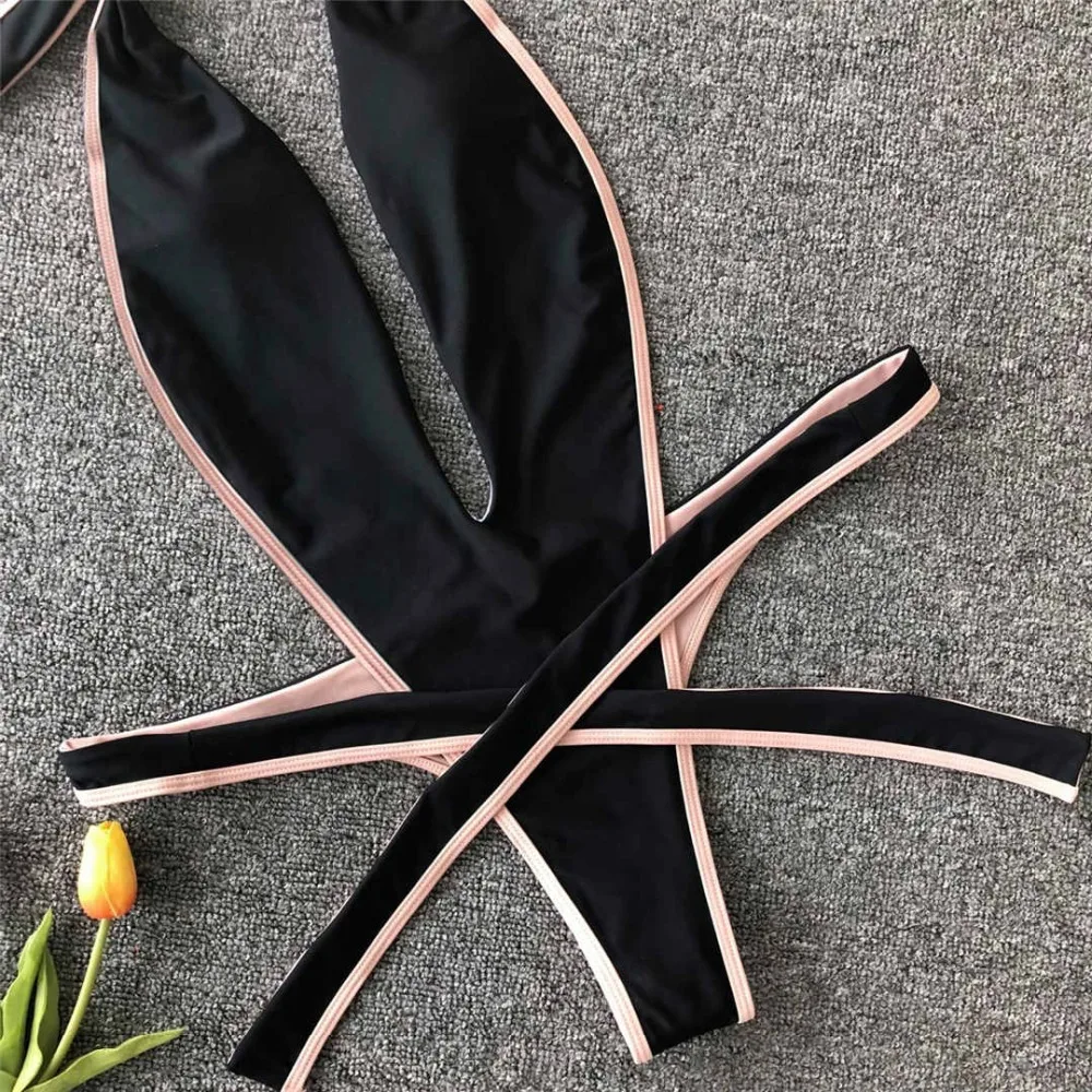 2026 Neon-Grüner Damen-Badeanzug, High-Cut, Rückenfrei, Einteiliger Badeanzug, Sexy Neckholder-Badeanzug, Monokini V1336G – Detail 24