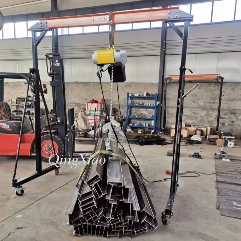 Portable Telescopic Gantry Lifting Crane Adjustable Height Reinforced Thickened Cross Beam For Indoor Short Distance Lifting Use