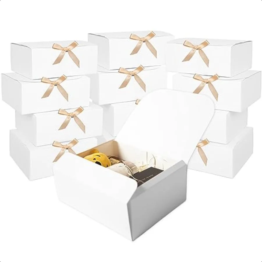 

12 Pack White Gift Boxes with Lids Gift Boxes with lids bulk Bridesmaid Proposal Box with Ribbon Gift Boxes for Wedding Birthda