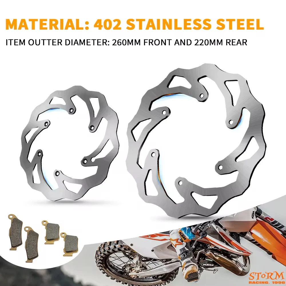 

Motorcycle Front Rear Brake Discs Rotors Set For KTM SX SXC SXF EXC EXCF XC F XCW Supermoto 125 250 300 350 450 500 1998-2020