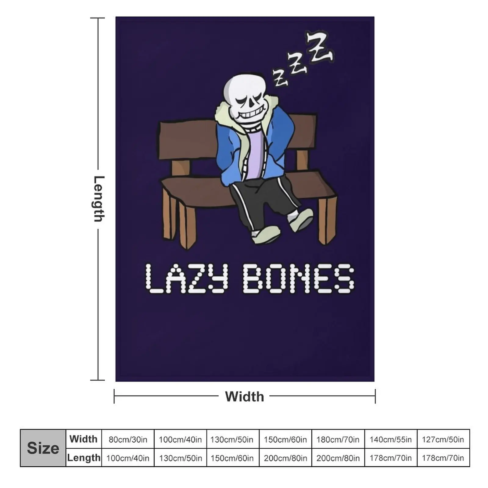 Lazy Bones- Undertale Sans Throw Blanket Fashion Sofas Hair Blankets