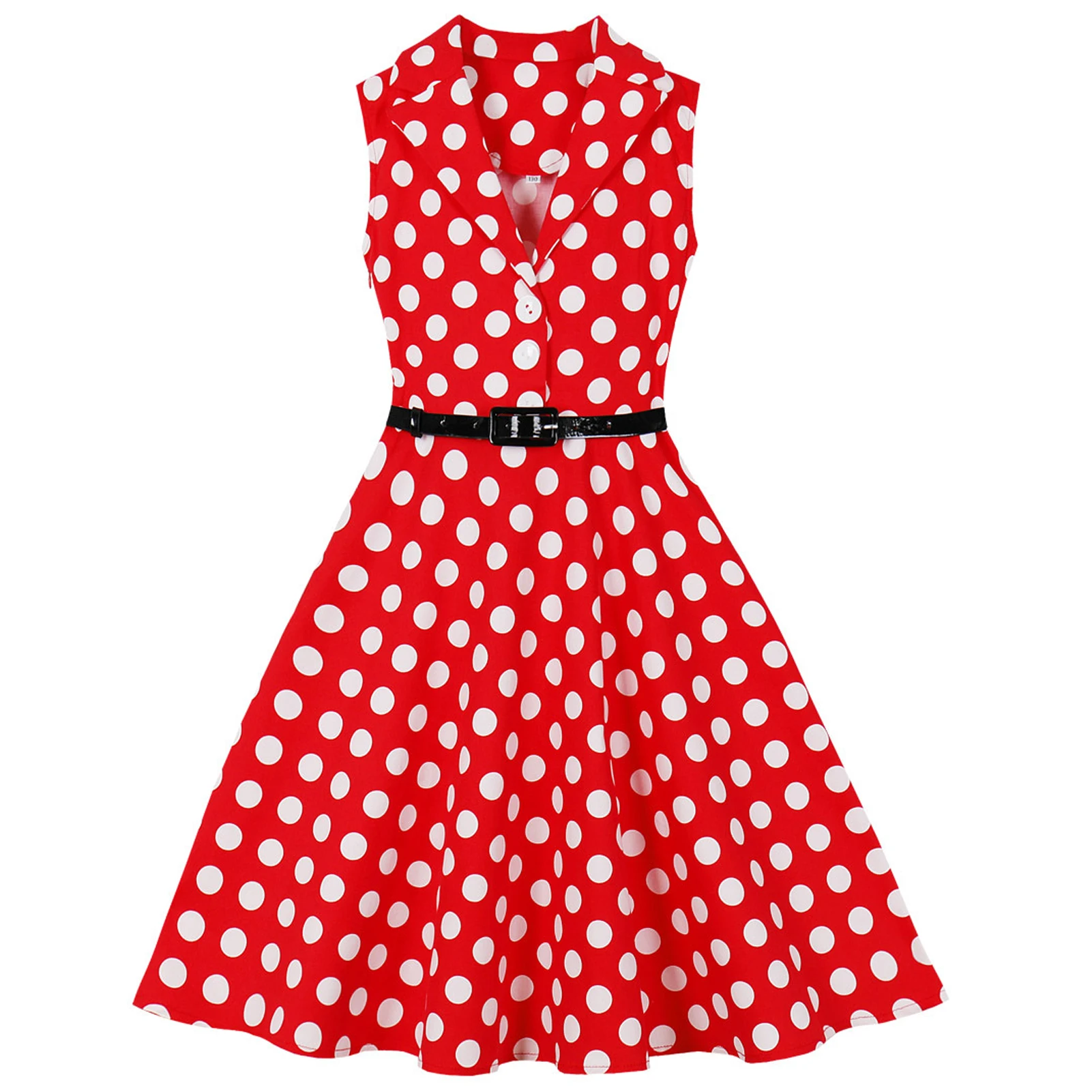 Girls\' Vintage Rockabilly Dress Party Retro Polka Dot Floral Pattern A-line Dresses Pleated Skirt Knee-Length for 4-10 Years