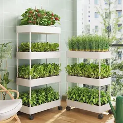 Balcony Vegetable Rack Multi-layer Flower Rack Outdoor Courtyard Vegetable Seedling Planting, Balcony Indoor Plant Pot