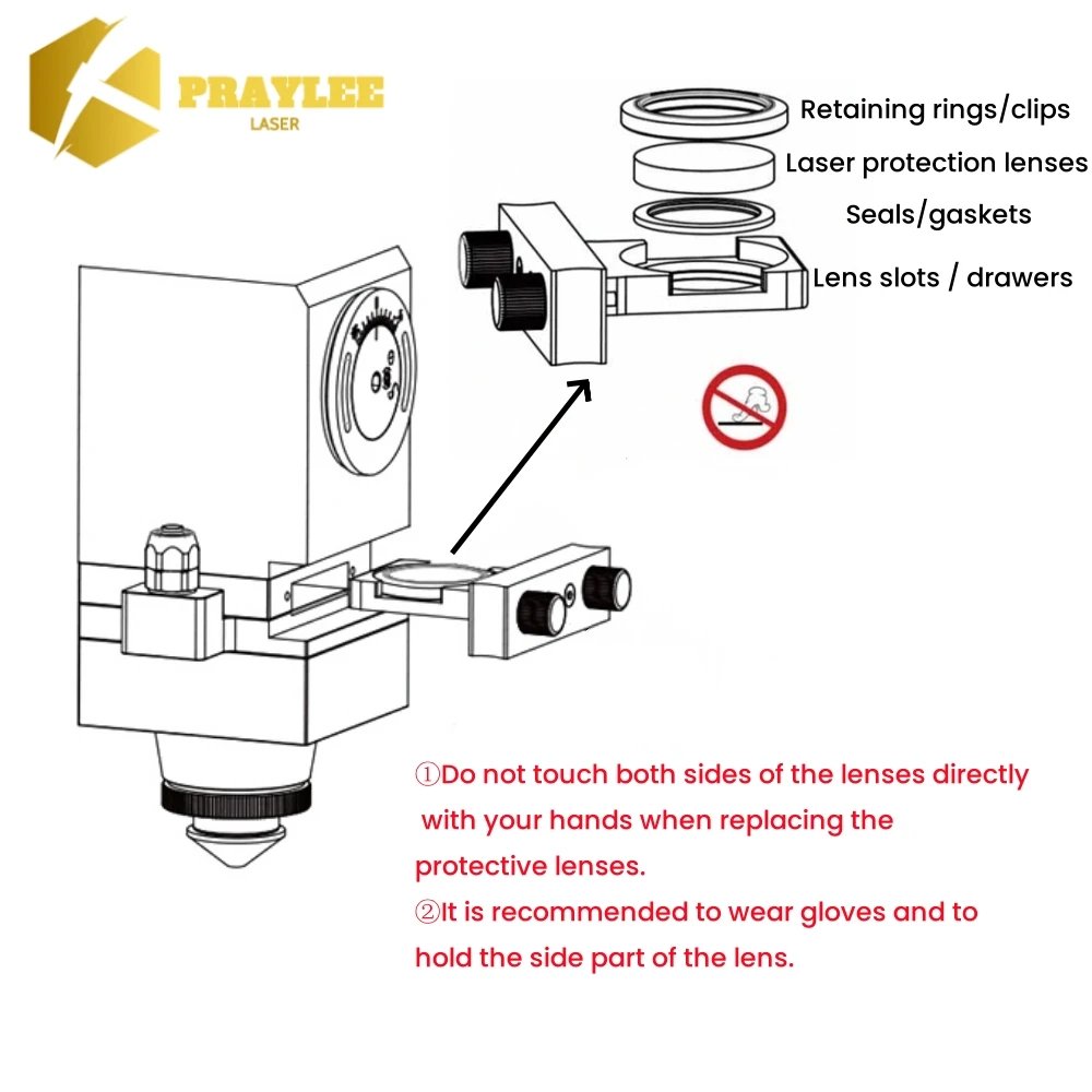 Imagem -04 - Praylee-proteção Windows Base Seat Fibra Cabeça de Corte Lente Assento Vidro Titular Raytools Original T240s Bm109 Bm111