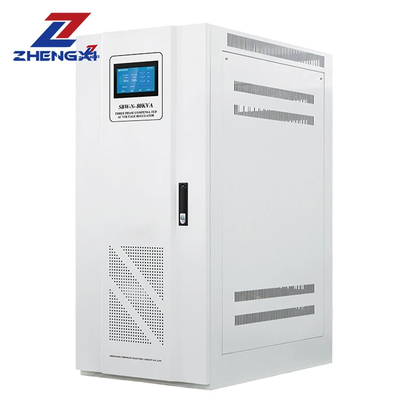 

Factory Wholesale SBW-N Automatic Voltage Regulator Stabilizer AVR 3-Phase 60Kva 80kva 100kva AC Single-Phase LCD SVC Use