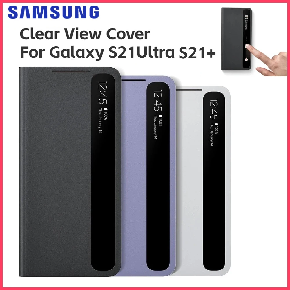 Samsung Mirror Cover Clear View Phone Case For SAMSUNG Galaxy S21+ S21 Ultra S-View Flip Cover Intelligent Cases