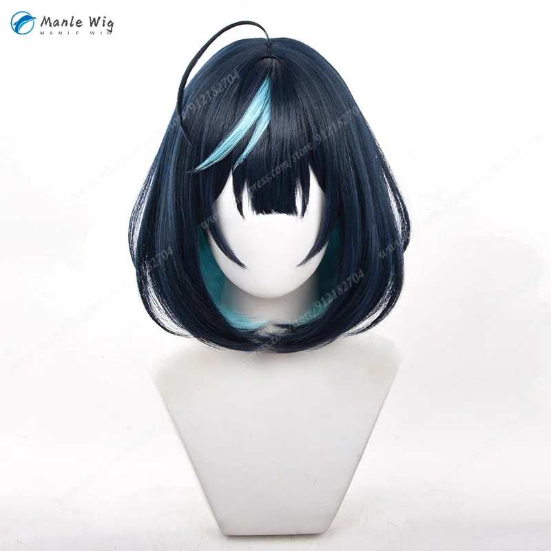 ES 2 Sagiri Esu Cosplay Wig Unisex 35cm Short Dark Blue Cosplay Anime Wigs Simulated Scalp Quality Heat Resistant Synthetic Hair