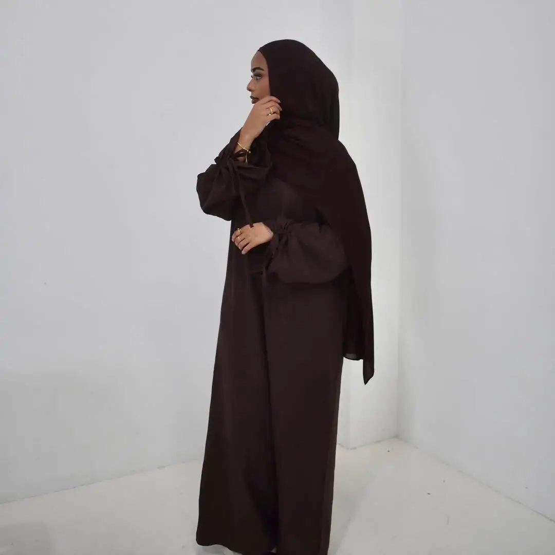 

Ид женское скромное платье Абая с рукавами-стрингами мусульманский кафтан марокко Дубай кафтан ислам 2026 Vestidos Largos Jalabiya Ramadan