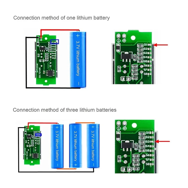 1-8S 1S/2S/3S/4S Single 3.7V Lithium Battery Capacity Indicator Module 4.2V Display Electric Vehicle Battery Power Tester Li-ion