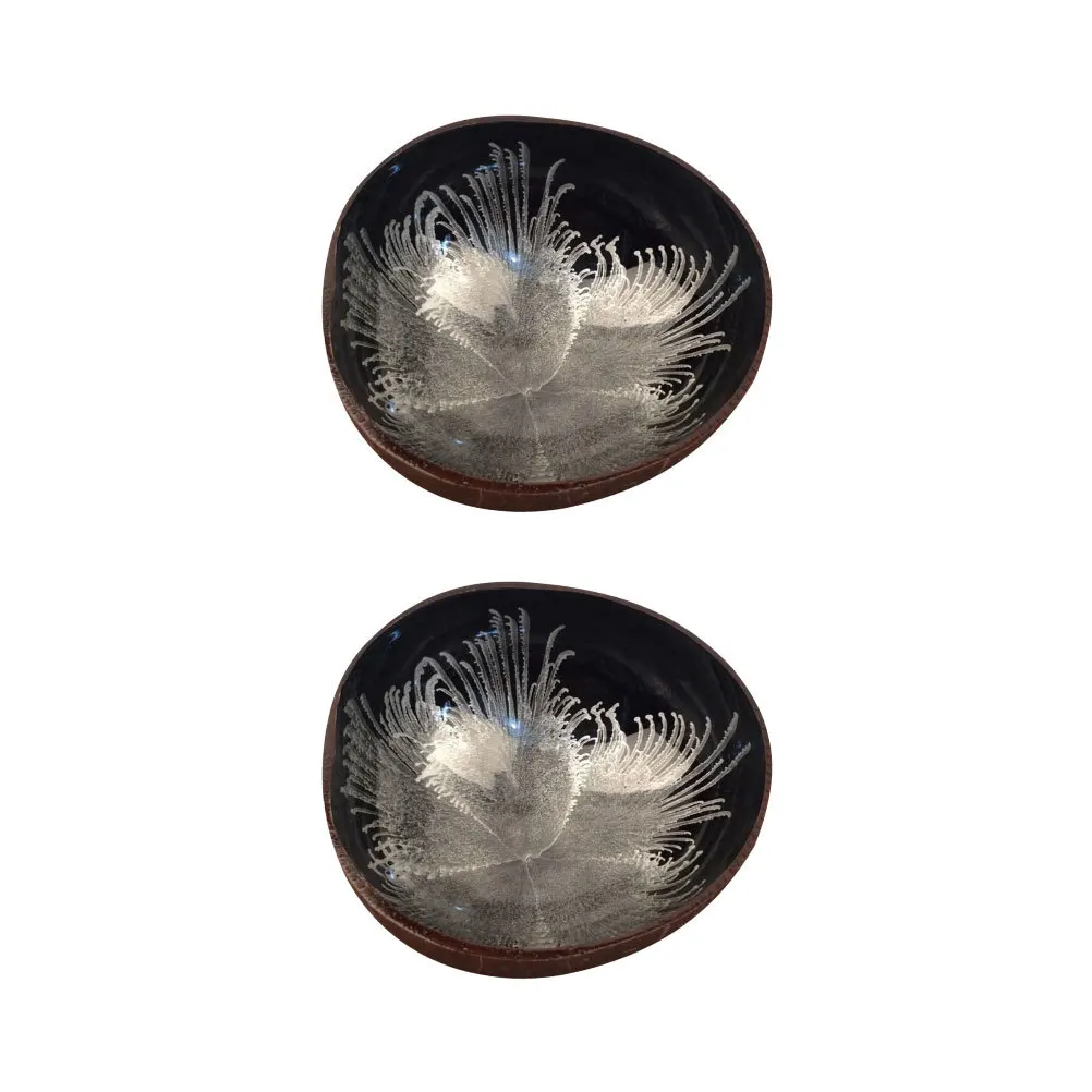 

2pcs Natural Coconut Shell Bowl Eco-Friendly Storage Bowl For Candy Keys Coins Home Office Decoration Gift Barware