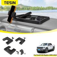 TESIN Center Console Phone Holder Storage Box for F150 Raptor 2009 2010 2011 2012 2013 2014 GPS Stand Car Interior Accessories
