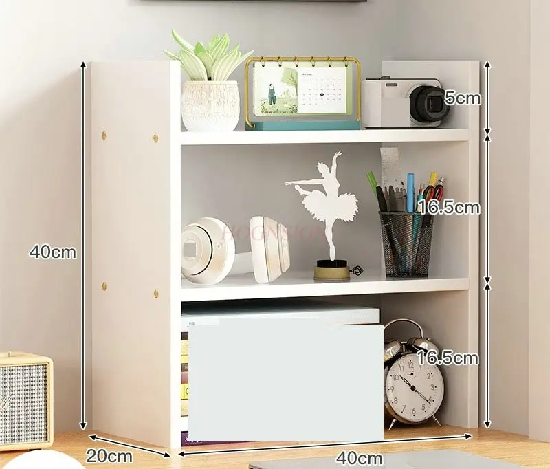 1pcs Desk bookshelf, desktop storage rack, office desk storage rack, dormitory desk, study desk, multi-layer small layer rack