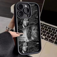 Black Dollars Banknote Design Silicone Case  for IPhone 16 Cases IPhone 15 14 13 12 11 Pro Max XS X XR 7 8 Plus Shockproof Cover