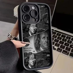Black Dollars Banknote Design Silicone Case for IPhone 16 Cases IPhone 15 14 13 12 11 Pro Max XS X XR 7 8 Plus Shockproof Cover