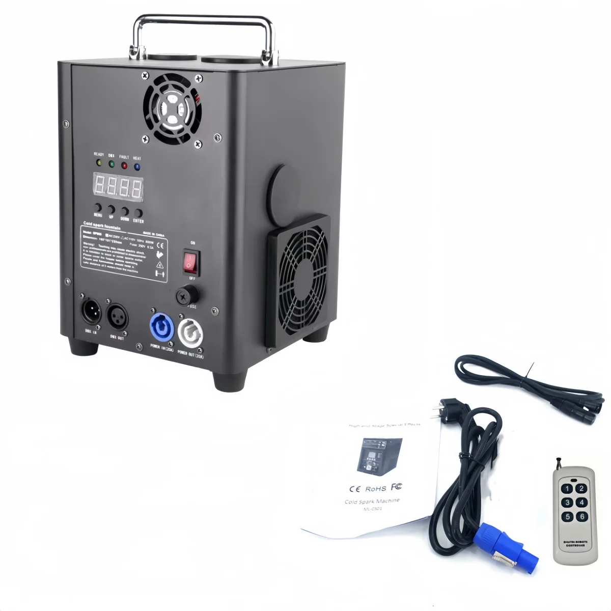 

700 Вт машина с холодными искрями, летный чехол для дома и улицы, DJ-вечеринки, свадьбы, DMX512, сценическое оборудование, беспроводной дистанционный фейерверк, машина