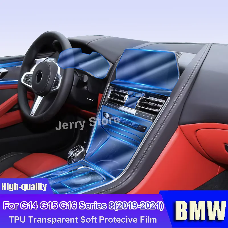 

For BMW G14 G15 G16 Series 8 (2019-2021) Car Interior Center Console Transparent TPU Film Protective Anti-scratch Car Sticker