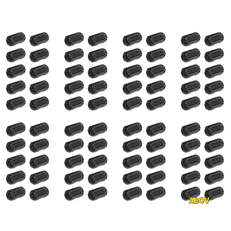 

80 Pcs Movable 7Mm Inner Diameter Black Ferrite Core Ring Cable Clip