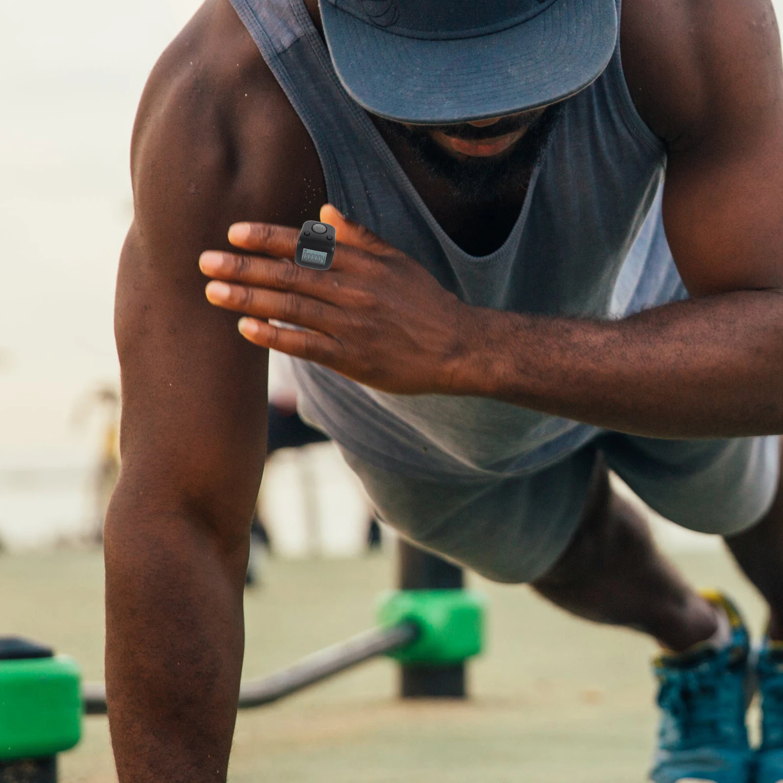 Contador de dedos de silicona, dispositivo de conteo de Clicker Digital recargable para deportes, correr, tejer, ganchillo, equipo de natación