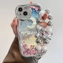 Moon and Clouds Phone Case For Samsung Galaxy A17 A07 A56 A36 A26 A16 A06 A55 A35 A25 A15 A54 A24 A33 A34 A73 5G A52 A53 soft