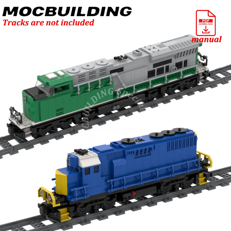 

ES44AC Train Engine CSX GP-40 Модель локомотива Железнодорожный автомобиль MOC Строительные блоки Дисплей Игрушки Подарки на день рождения