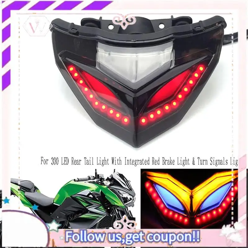 

Easy To Use For Kawasaki Ninja 300 LED Rear Tail Light With Integrated Red Brake Light & Turn Signals Lights