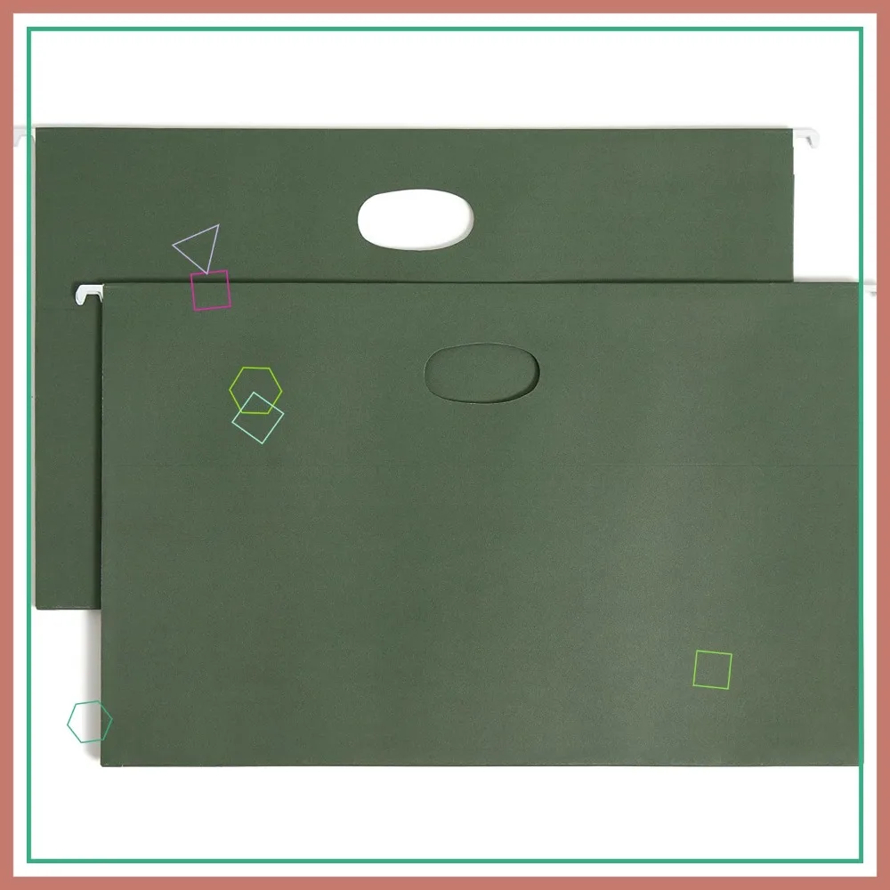 

Legal Size Hanging File Pockets, 3-1/2" Expansion, Standard Green, 10 Pack