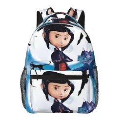 Coralines Halloween Cartoon Anime plecaki chłopcy dziewczęta Bookbag studenci torby szkolne Cartoon plecak na laptopa torba na ramię