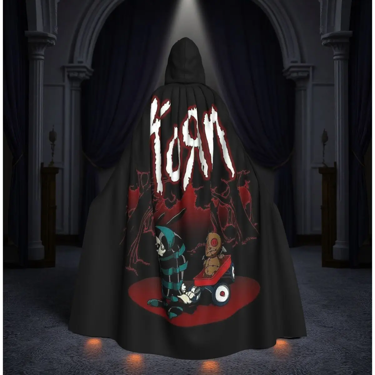 

Korn Heavy Metal Band Album Tour 2024 Long Hooded Cloak Witch Medieval Costume Cosplay Cape HalloweenParty Adult Unisex