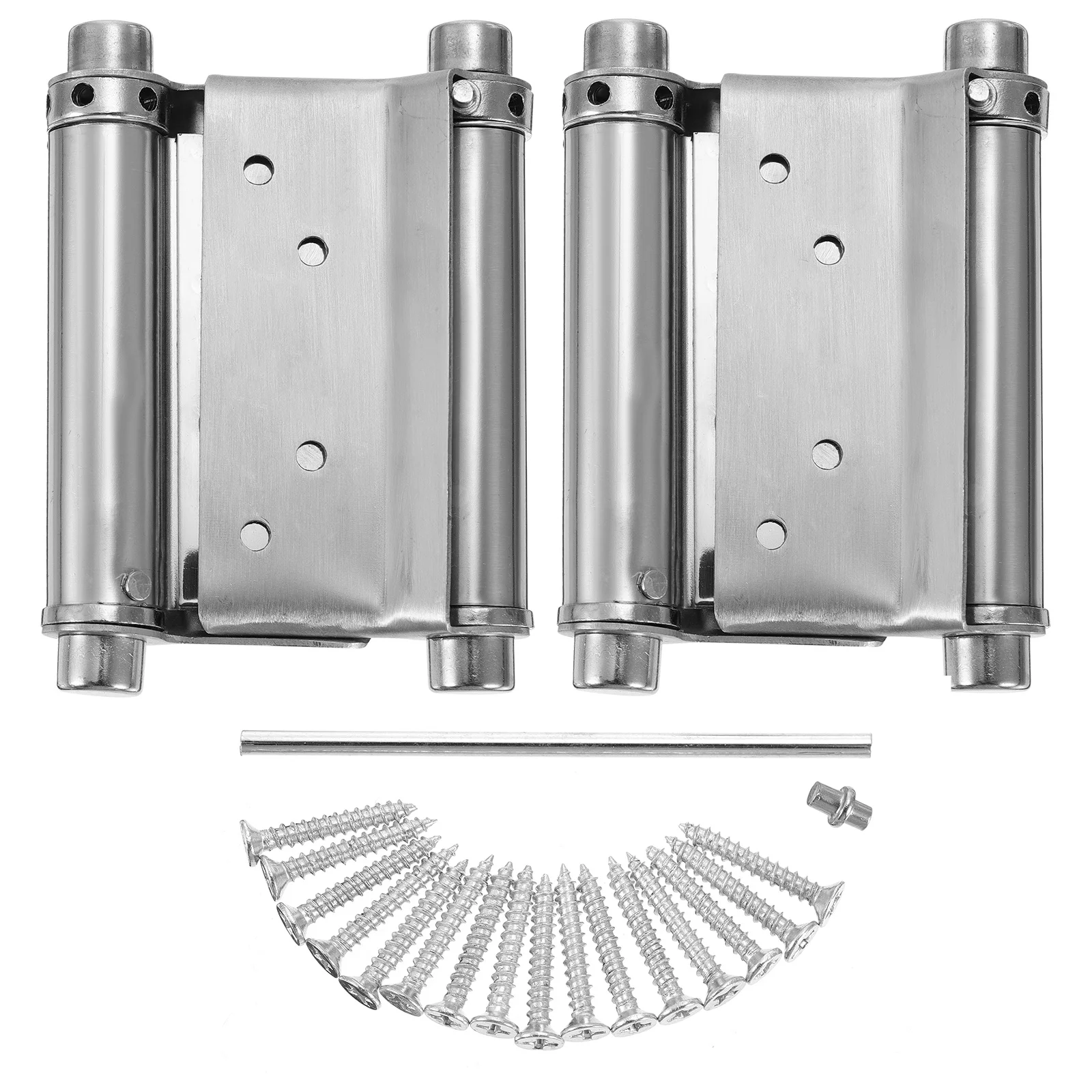 2 قطعة مفصلات من الفولاذ المقاوم للصدأ تصميم زنبركي مزدوج الحركة 90 درجة قابل للدوران لصالون مقهى منصة مشروبات الأبواب مفصل أرجوحة الباب #4