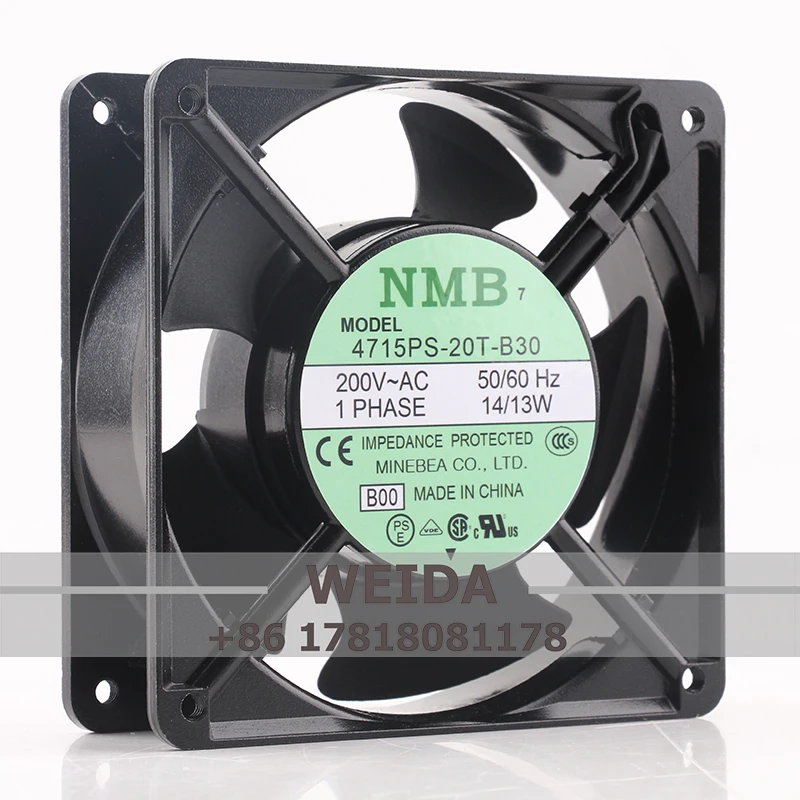 For NMB 4715PS-20T-B30 200V 14/13W 12038 aluminum frame suitable for 220V industrial case cooling fan