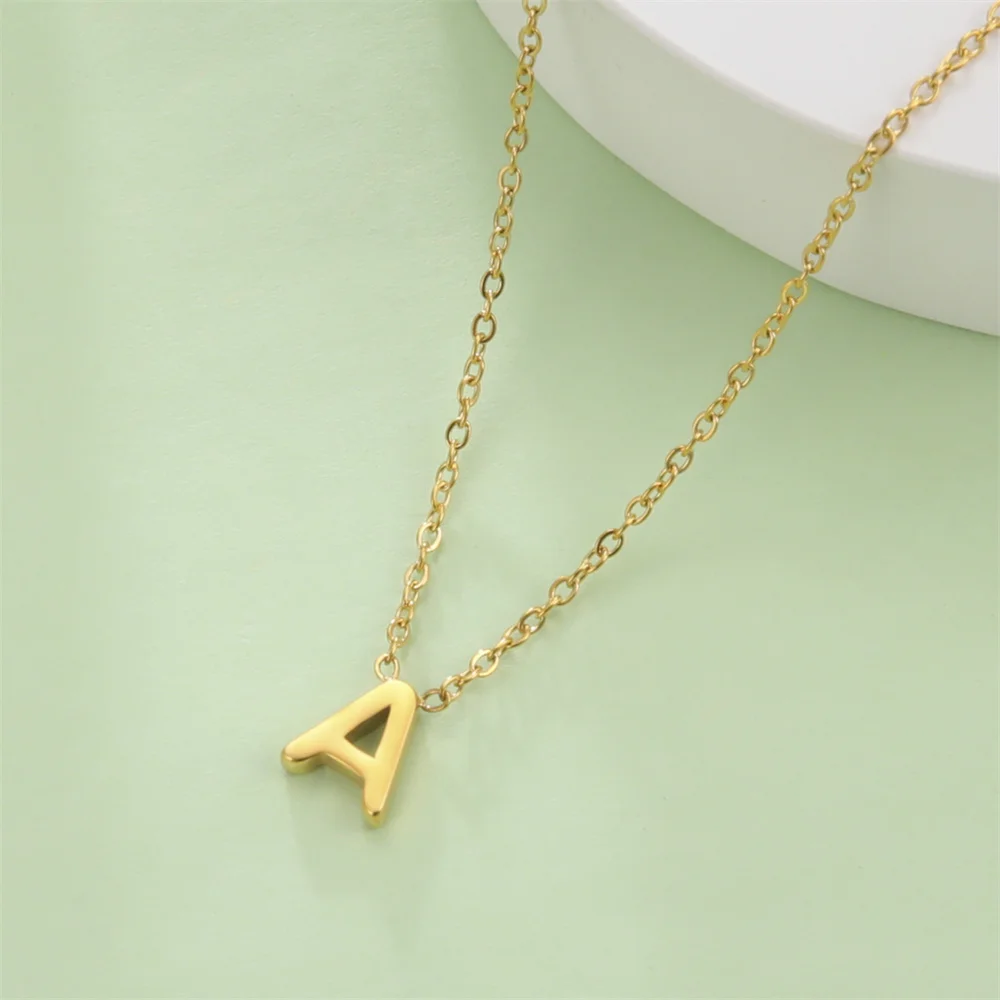 Initialen-Halsketten A-Z für Damen, Elegante Ketten, Choker, 26 Buchstaben-Anhänger, Edelstahl-Schmuck, Collier Femme – Detail 23