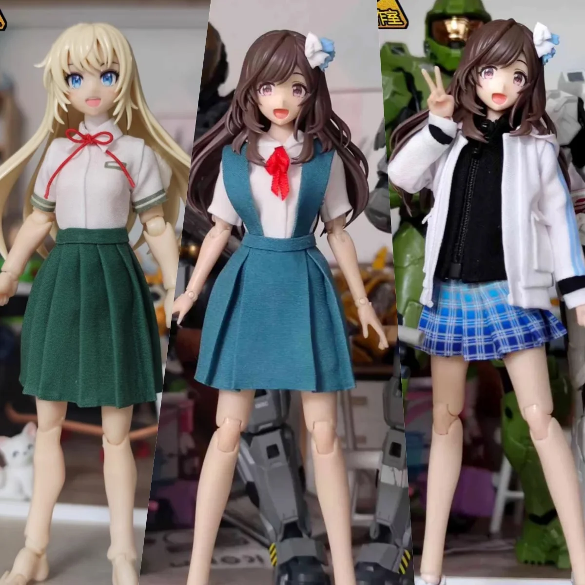 

【No Figure】1/12 Scale Female Soldier Clothing Accessories Sailor Suit Short Zipper Pocket Style Jacket For 6''Action Figure Toys