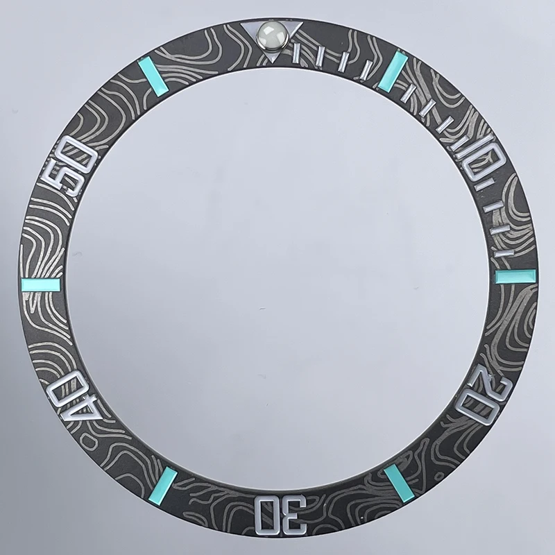 NH35 الحافة إدراج 38 مللي متر السيراميك ل Seik Mod Sub GMT ألياف الكربون تصميم الأزرق Lume NH35 ساعة اكسسوارات حالة حلقة الحافة