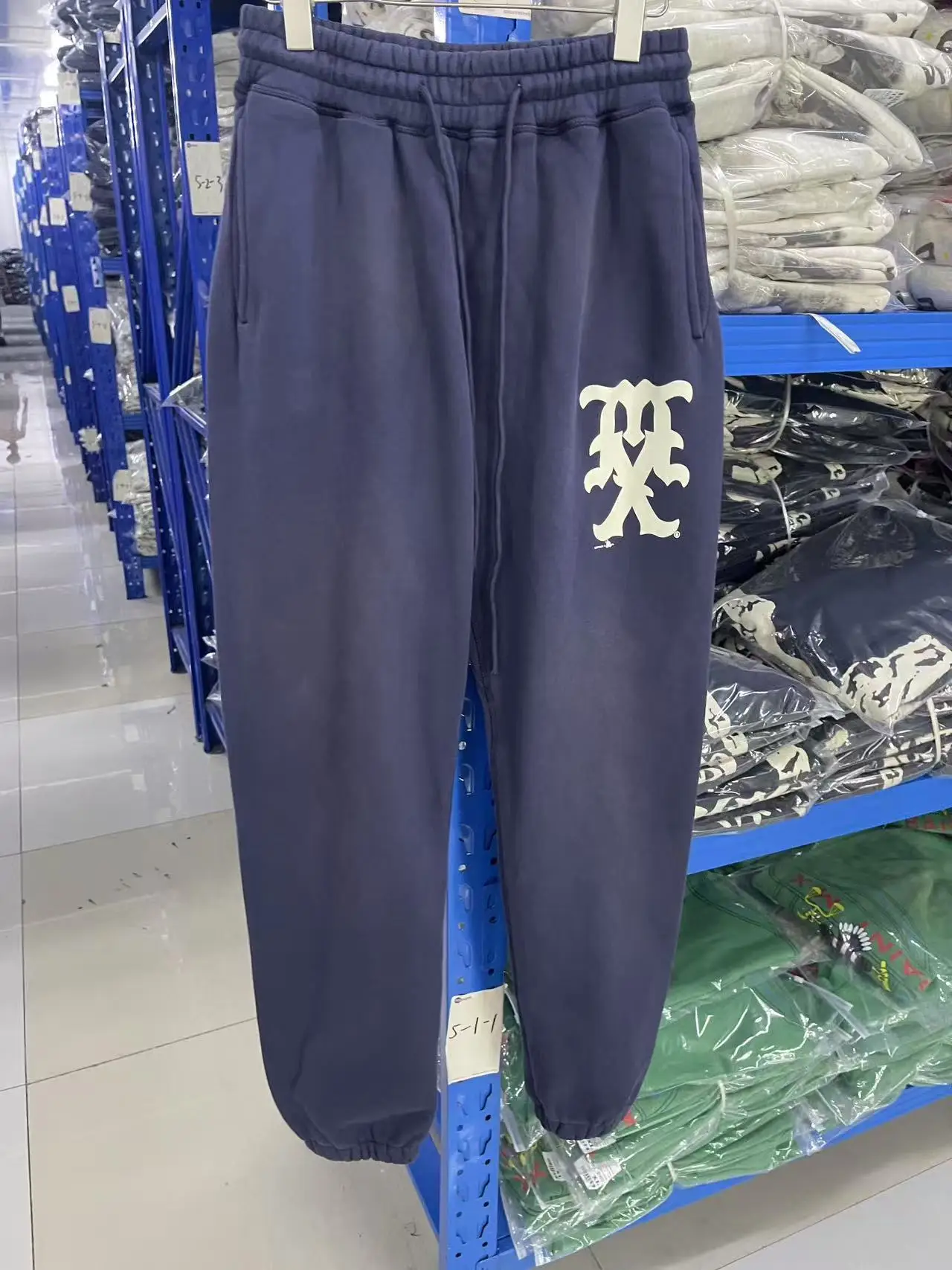 New Men 2026 Paly saint Washed Blue Old Holes Cargo Comfortable Cotton Parkour Sweat Casual Pants Sweatpants tag #a147