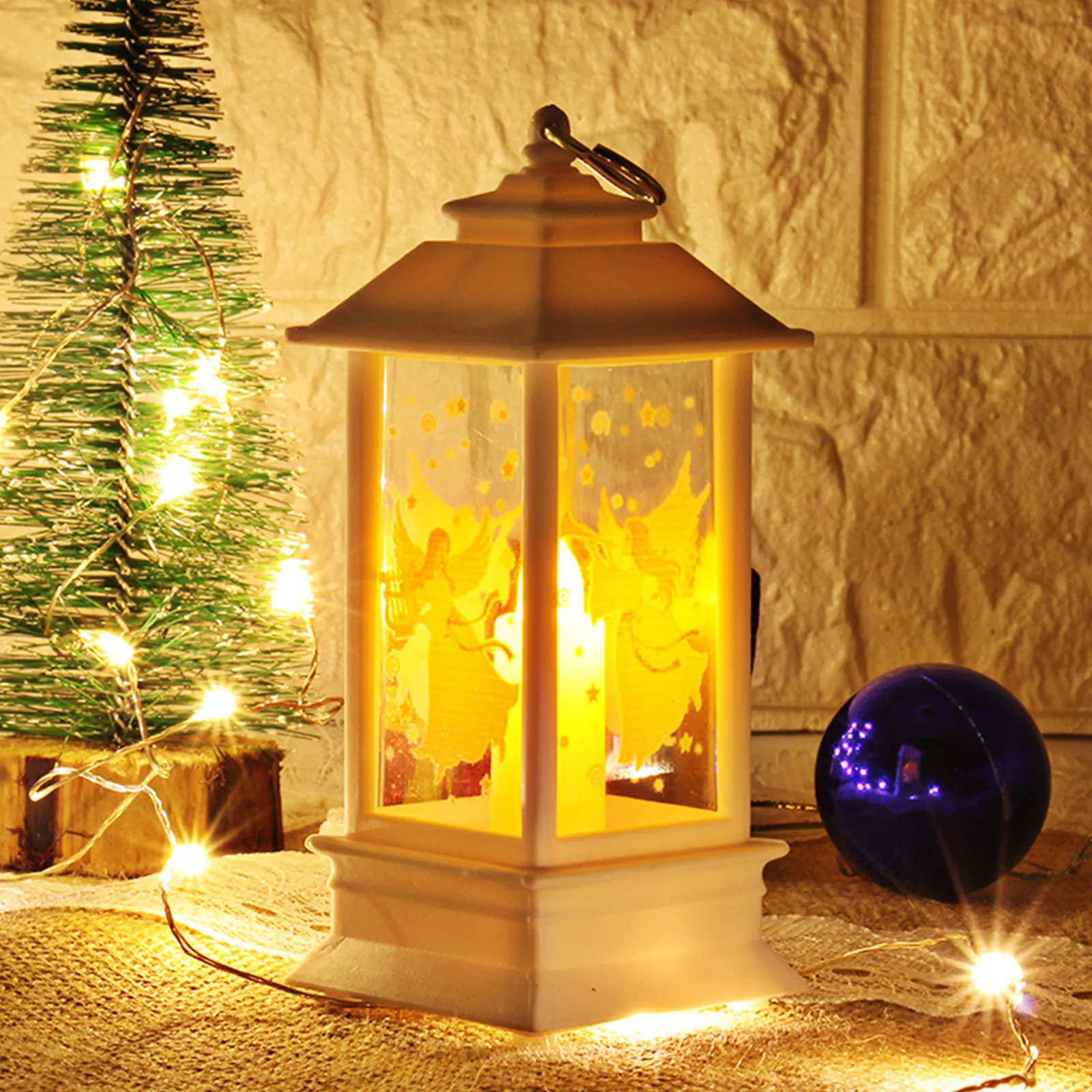 Christmas Decoration Light Christmas Warm LED Night Lights Full Of Warm Atmosphere Xmas Lantern For Table Mantel Fireplace Decor