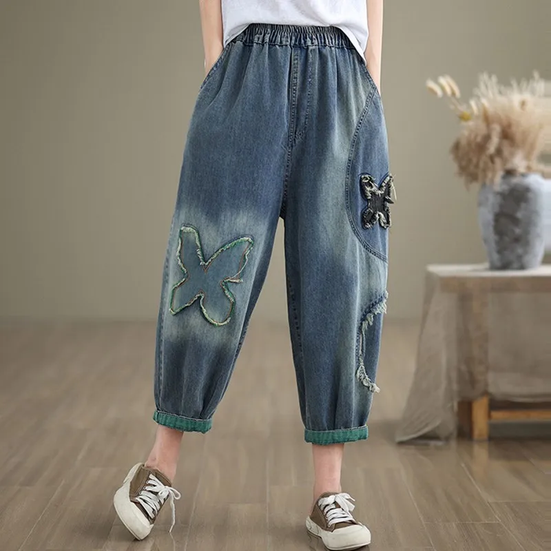 

High Waist Ankle-length Denim Pants Women New Arrival 2024 Fashion Streetwear Basics Loose Female Casual Boyfriend Jeans B3860