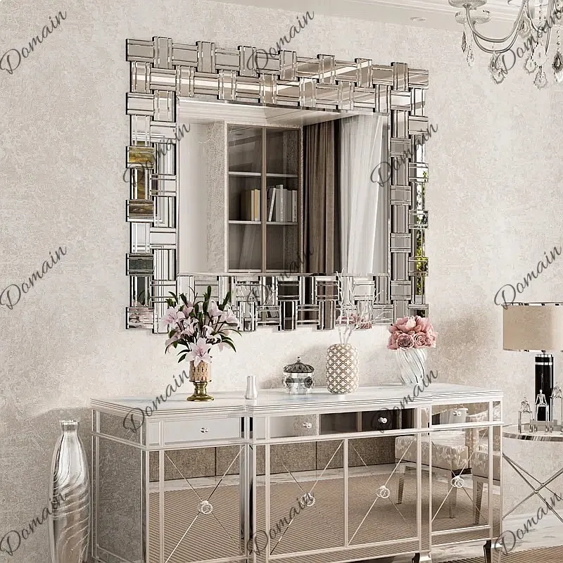 Wall Mounted Irregular Shape Full Length Mirror Sticker Decorative for Dorm Clothing Store Wall Hanging Glass