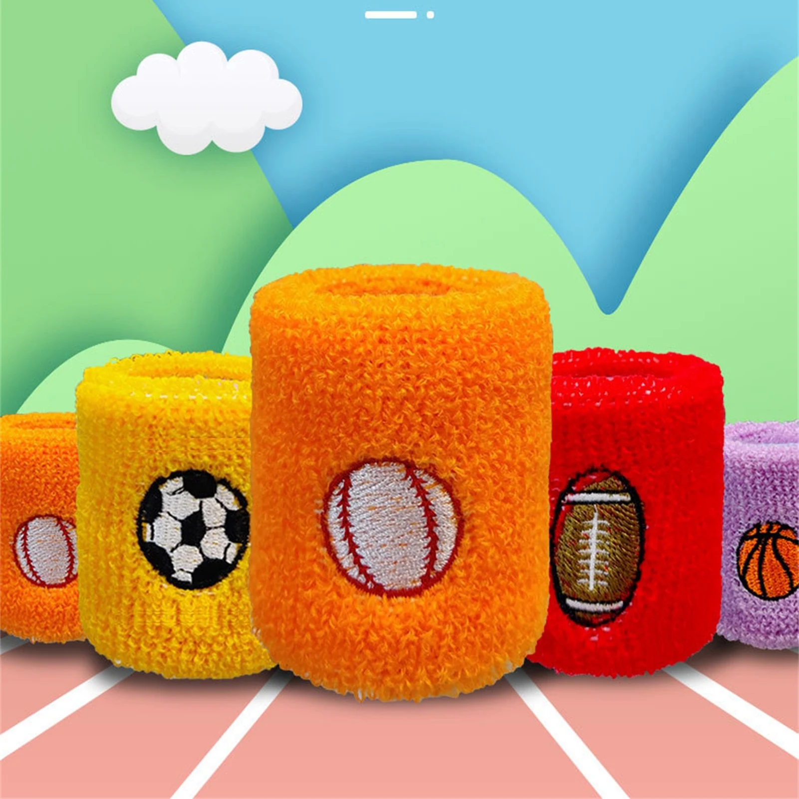 Sports Wristbands For Kids Absorbent Wrist Sweat Bands For Sports Sweatbands Accessories For Basketball Baseball Football Soccer