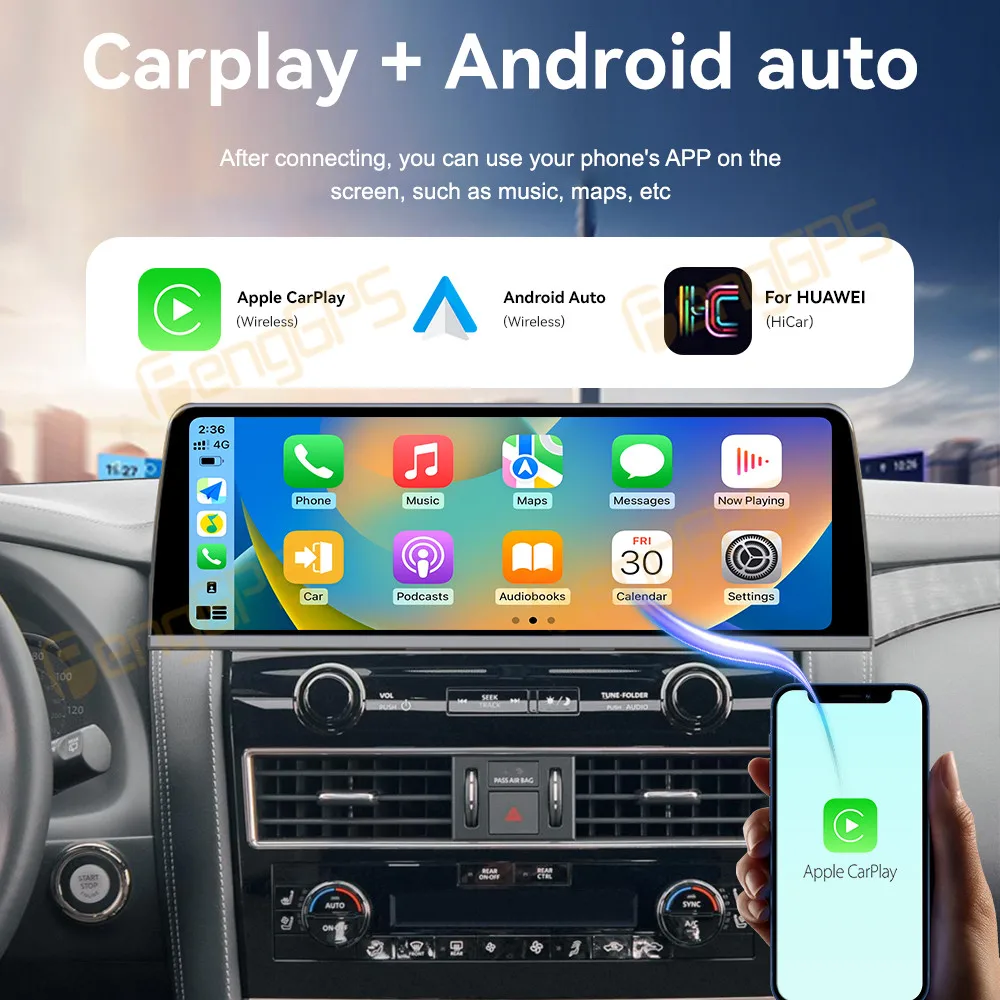 

16,9-дюймовый автомобильный радиоприемник Android 13 CarPlay для Nissan Amanda 2010-2022, мультимедийный плеер с сенсорным экраном, GPS-навигация, головное устройство DSP